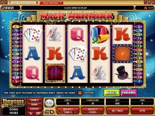 Magic Multiplier Five Reel 30 Payline Video Slot